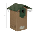 Bluebird House in Recycled Poly Lumber with a Clear Viewing Window and Separate Cleaning Door