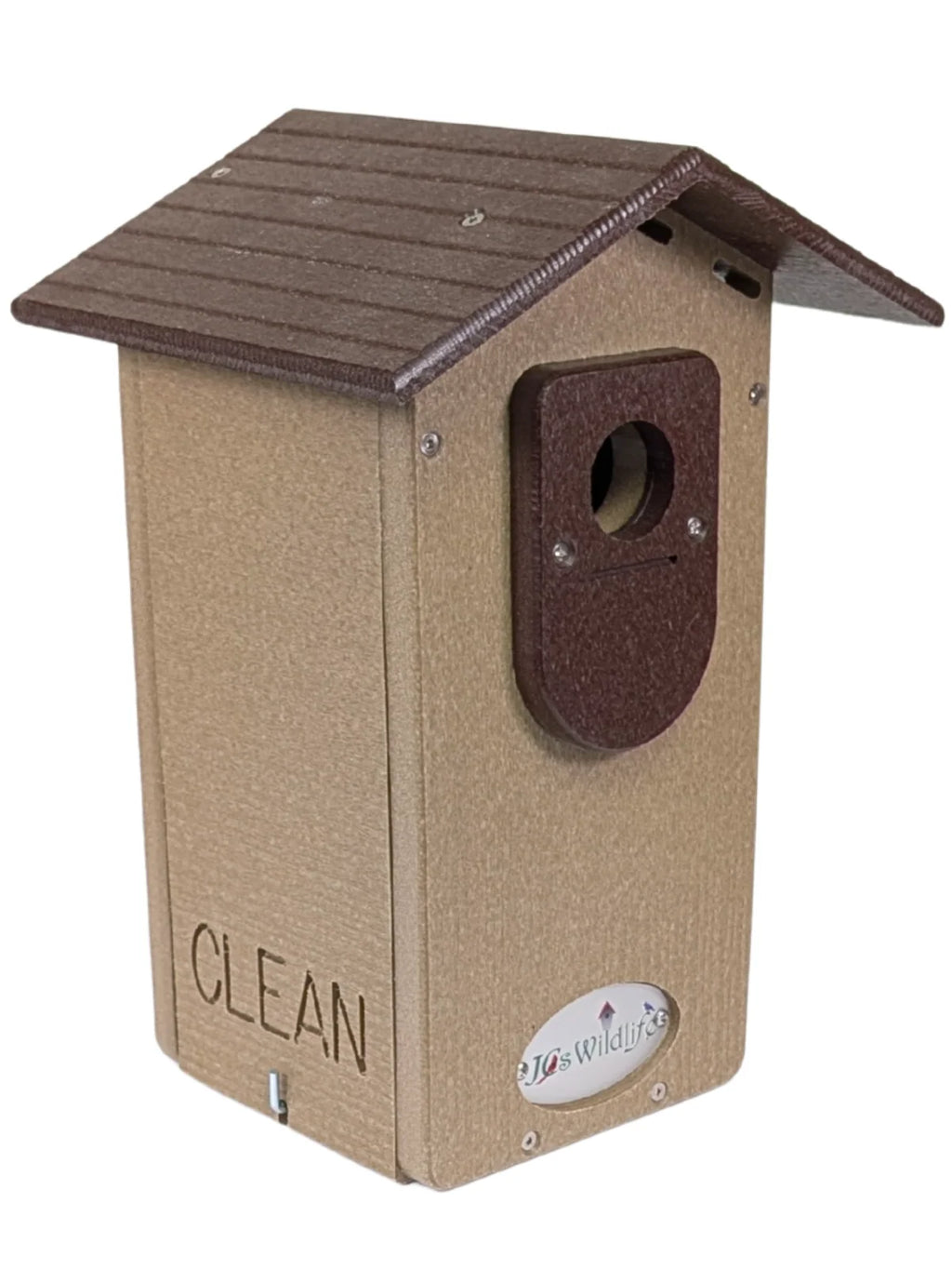 Bluebird House in Recycled Poly Lumber with a Clear Viewing Window and Separate Cleaning Door