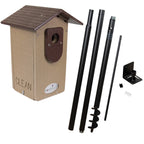 Bluebird House in Recycled Poly Lumber with a Clear Viewing Window and Separate Cleaning Door