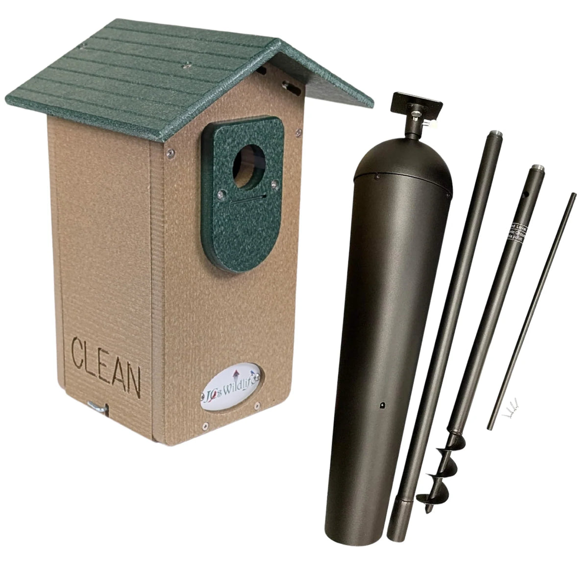 Bluebird House in Recycled Poly Lumber with a Clear Viewing Window and Separate Cleaning Door
