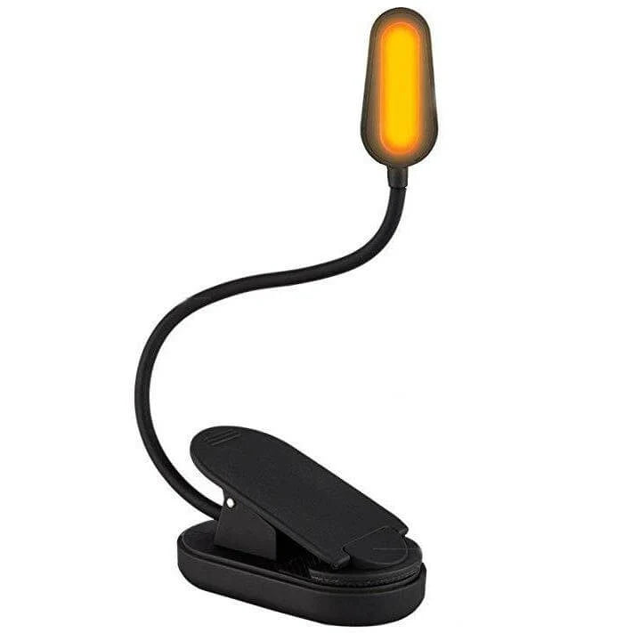 Book Light for Reading in Bed with Flicker-Free Amber Light, Rechargeable Battery, Flexible Neck and Three Brightness Leve
