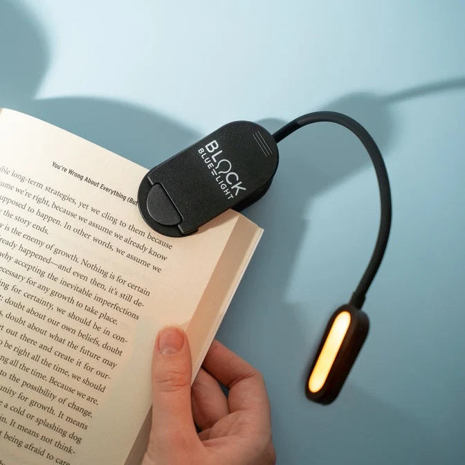 Book Light for Reading in Bed with Flicker-Free Amber Light, Rechargeable Battery, Flexible Neck and Three Brightness Leve