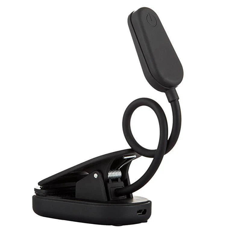 Book Light for Reading in Bed with Flicker-Free Amber Light, Rechargeable Battery, Flexible Neck and Three Brightness Leve