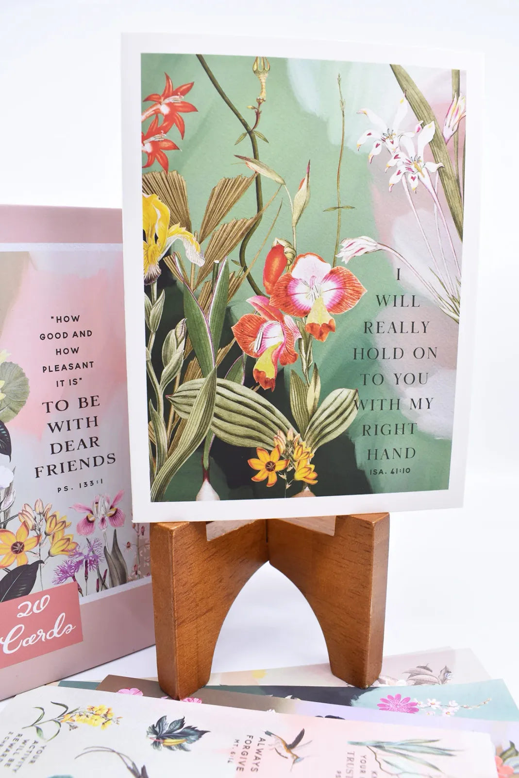 Botanical Greeting Card Set of 20 Blank Cards with a Velvety Coating, Envelopes and 5 Sticker Sheets