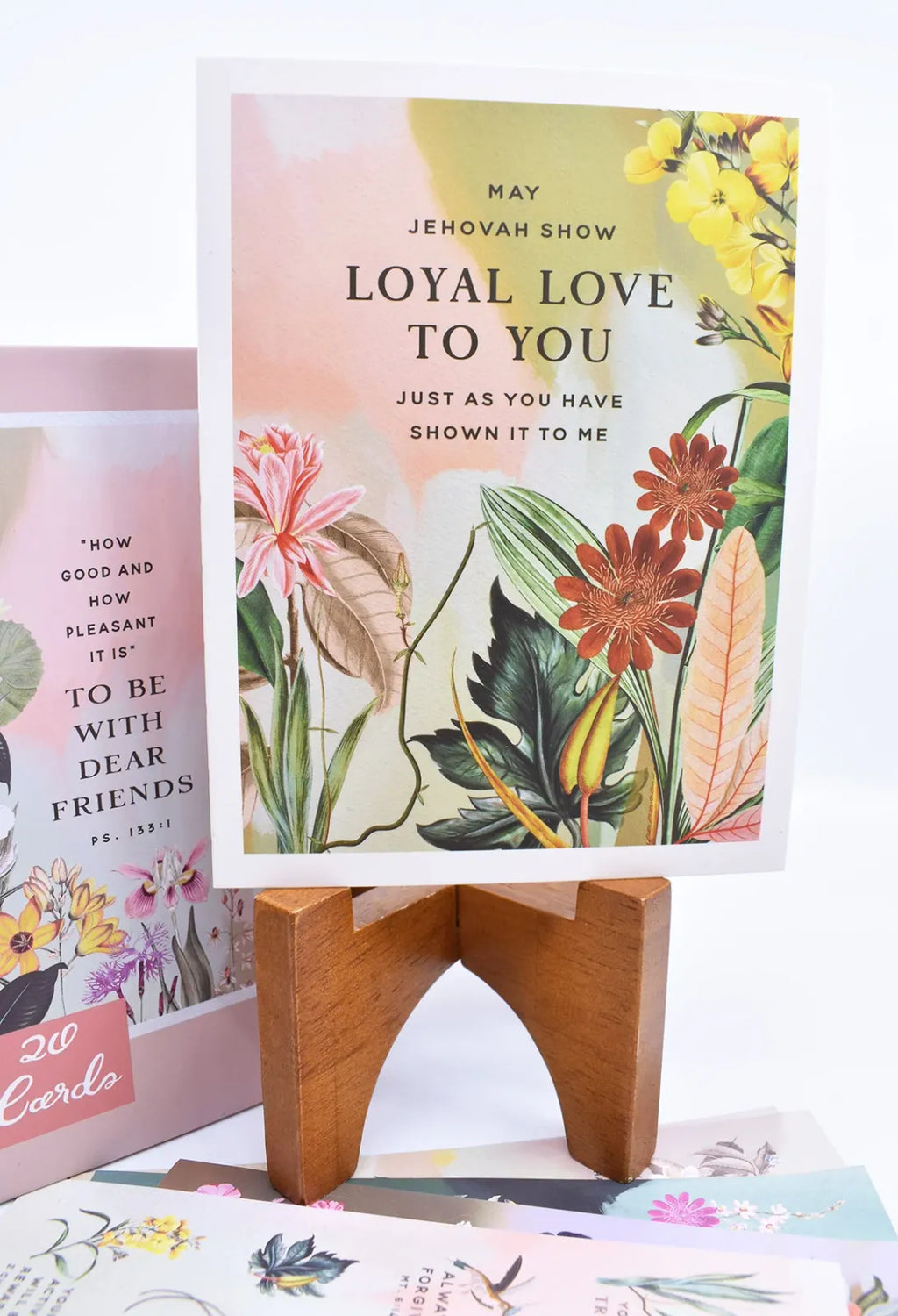 Botanical Greeting Card Set of 20 Blank Cards with a Velvety Coating, Envelopes and 5 Sticker Sheets