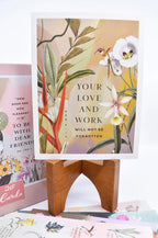 Botanical Greeting Card Set of 20 Blank Cards with a Velvety Coating, Envelopes and 5 Sticker Sheets