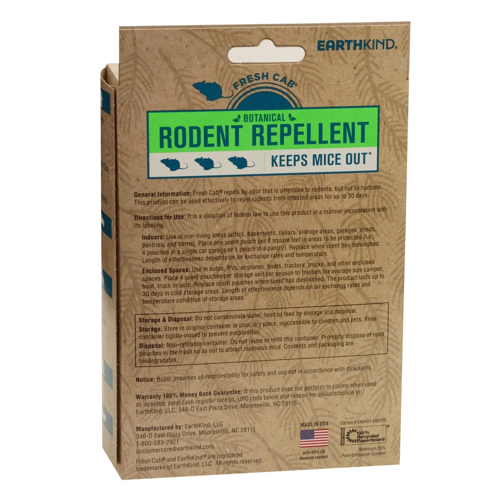 Botanical Rodent Repellent Pouches for Indoor Mouse Activity, 30-Day Continuous Protection, 2 or 4 Pack