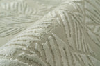 Botanical Washable Area Rug in Sage or Bone Beige, Recycled Polyester Medium-Pile Floral Design