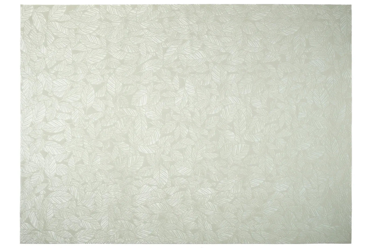 Botanical Washable Area Rug in Sage or Bone Beige, Recycled Polyester Medium-Pile Floral Design