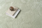 Botanical Washable Area Rug in Sage or Bone Beige, Recycled Polyester Medium-Pile Floral Design