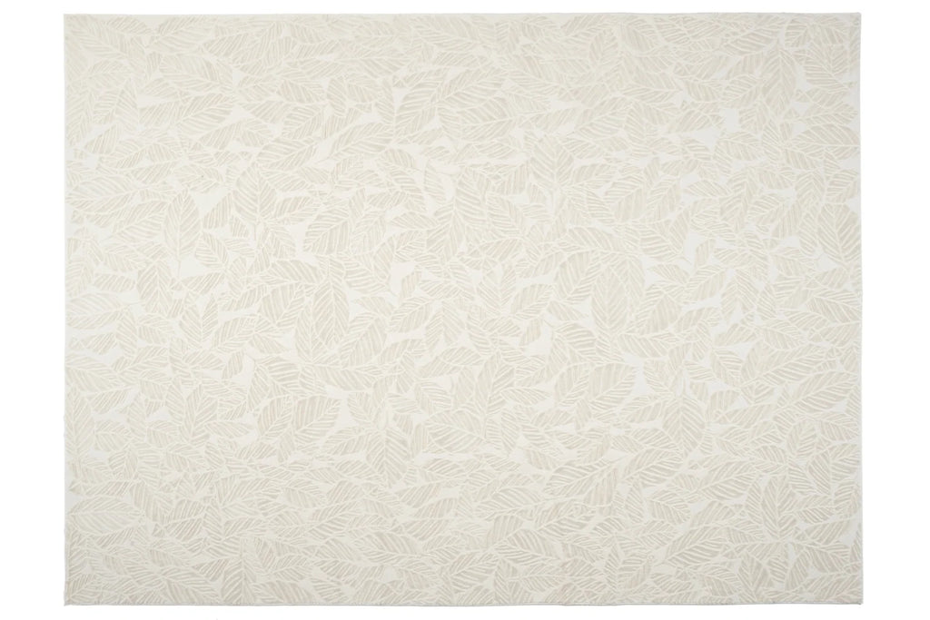 Botanical Washable Area Rug in Sage or Bone Beige, Recycled Polyester Medium-Pile Floral Design