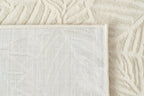 Botanical Washable Area Rug in Sage or Bone Beige, Recycled Polyester Medium-Pile Floral Design