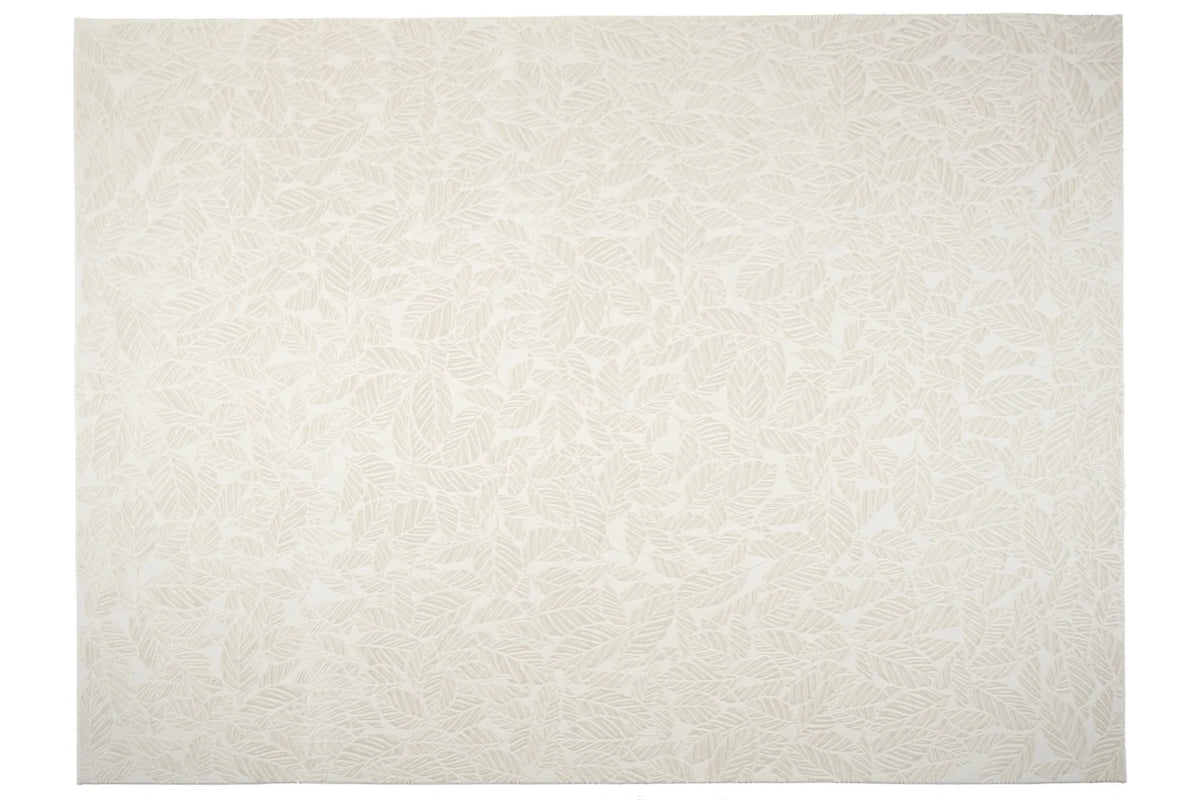 Botanical Washable Area Rug in Sage or Bone Beige, Recycled Polyester Medium-Pile Floral Design