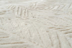 Botanical Washable Area Rug in Sage or Bone Beige, Recycled Polyester Medium-Pile Floral Design