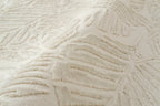 Botanical Washable Area Rug in Sage or Bone Beige, Recycled Polyester Medium-Pile Floral Design