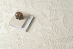 Botanical Washable Area Rug in Sage or Bone Beige, Recycled Polyester Medium-Pile Floral Design
