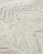Botanical Washable Area Rug in Sage or Bone Beige, Recycled Polyester Medium-Pile Floral Design