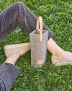 Bottle Bag in Granite Merino Wool