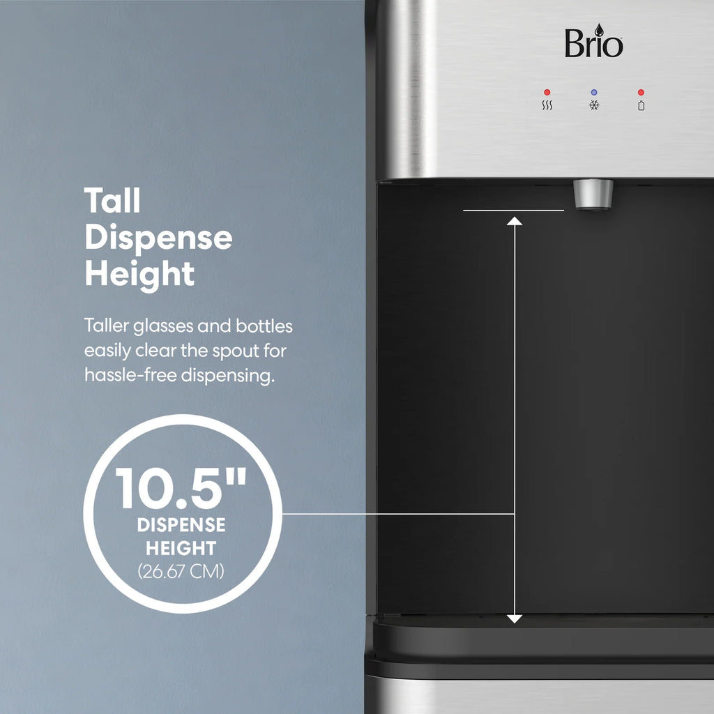 Bottom Load Water Cooler Dispenser with Tri-Temperature Water, Child Safety Lock, Night Light and Bottle Indicator