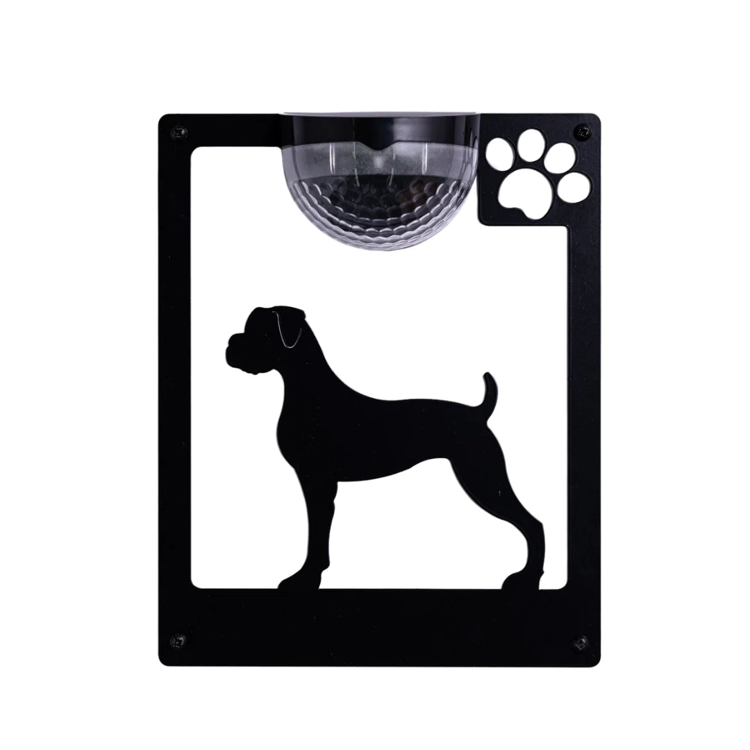 Boxer Dog Solar Wall Plaque