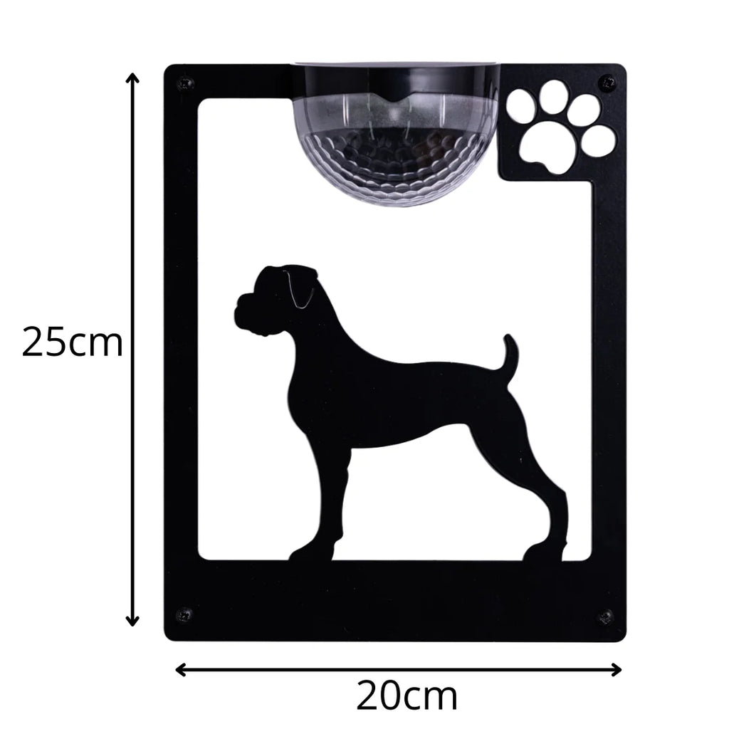 Boxer Dog Solar Wall Plaque