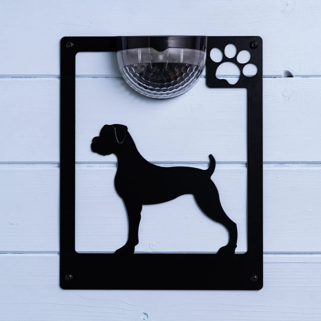 Boxer Dog Solar Wall Plaque, Solar Plaque ONLY