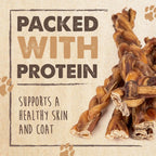 Braided Bully Sticks for Medium and Large Dogs, Single-Ingredient Grass-Fed Beef Chews in a 5 Pack Variety