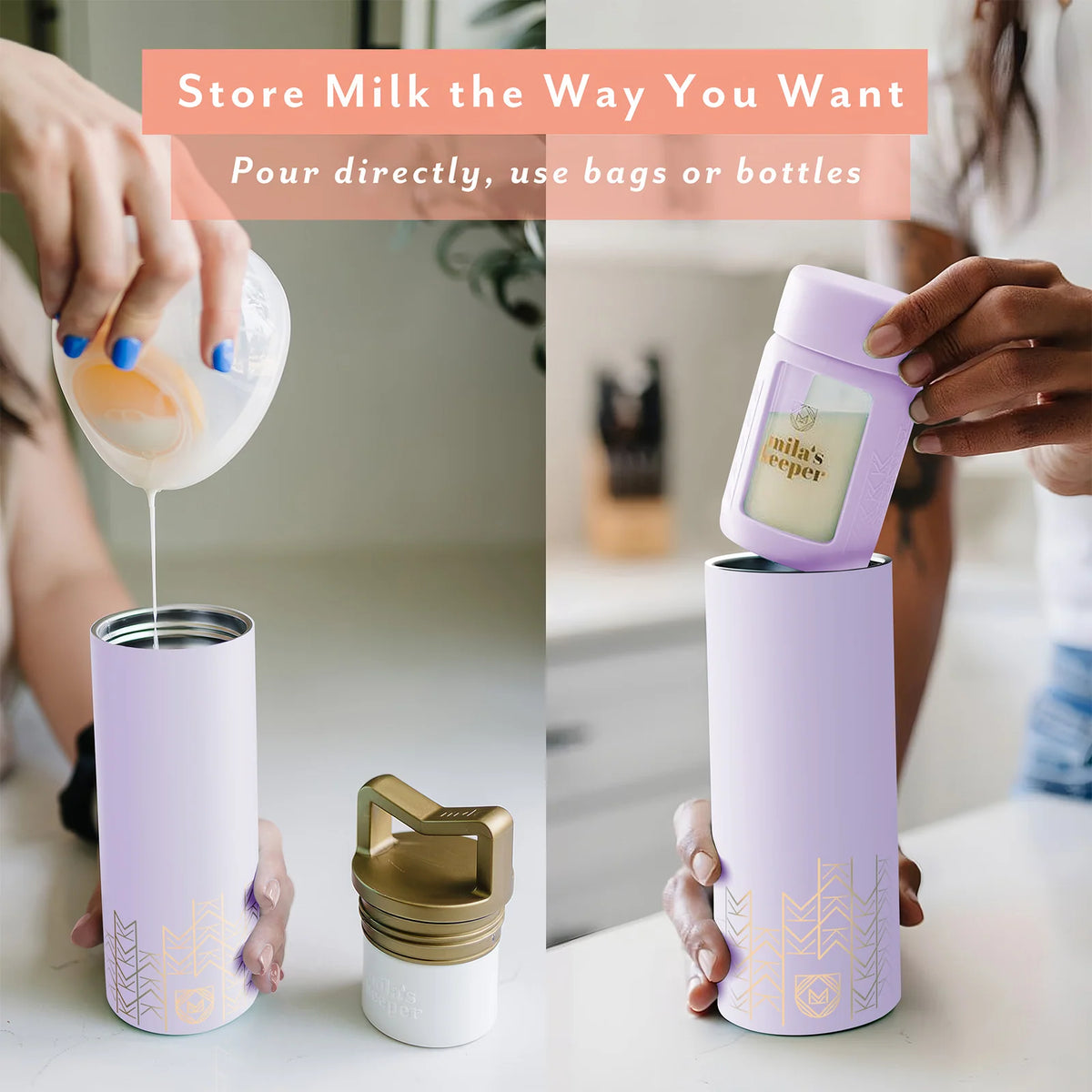 Breast Milk Storage Set with Insulated Cooler, 5 oz Glass Bottle and Ice Pack for Pumping, Storing and Feeding