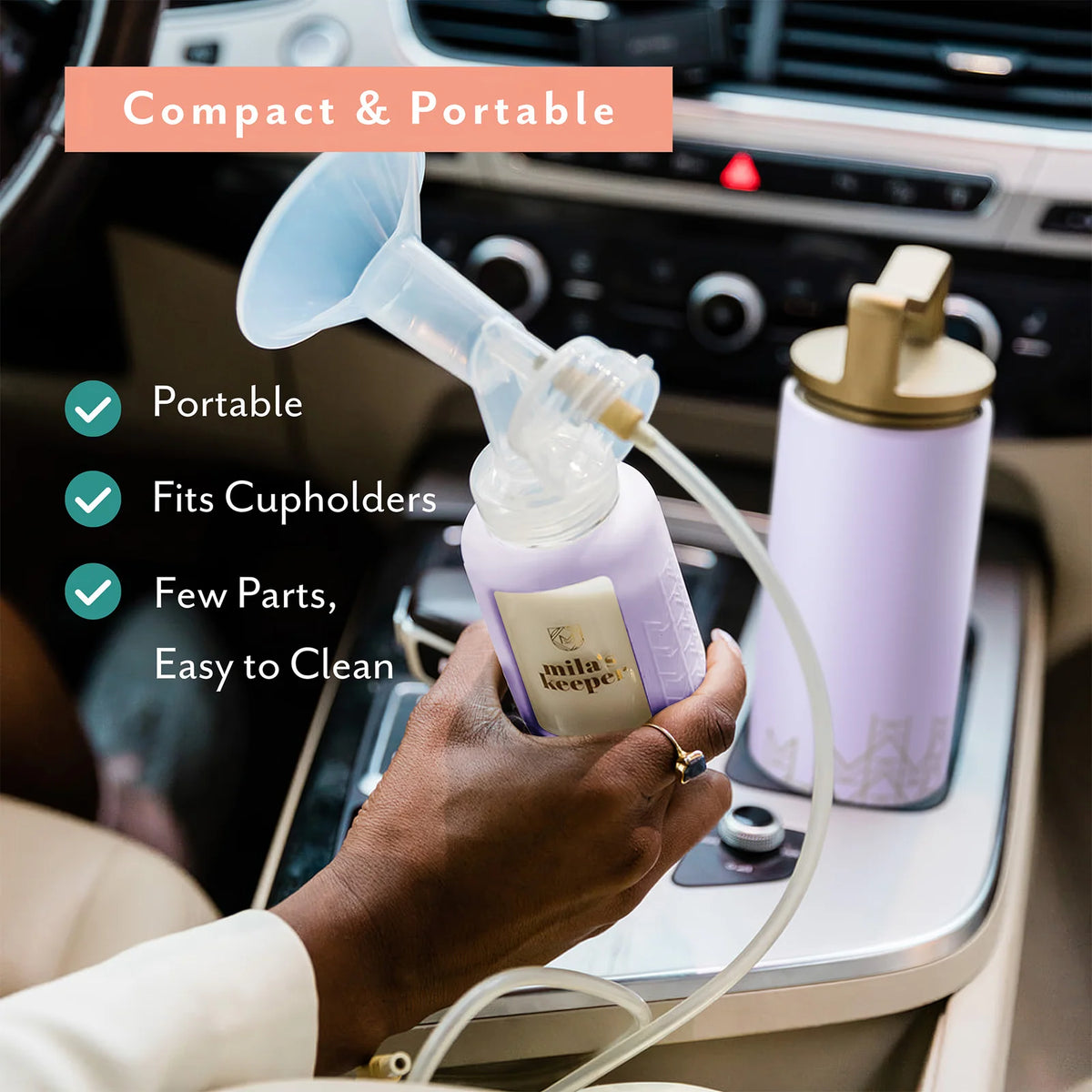Breast Milk Storage Set with Insulated Cooler, 5 oz Glass Bottle and Ice Pack for Pumping, Storing and Feeding
