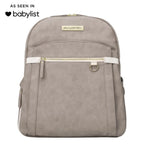 Breast Pump Bag and Diaper Backpack in Grey Matte, Featuring a Separate Lower Compartment and Changing Pad