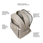 Breast Pump Bag and Diaper Backpack in Grey Matte, Featuring a Separate Lower Compartment and Changing Pad