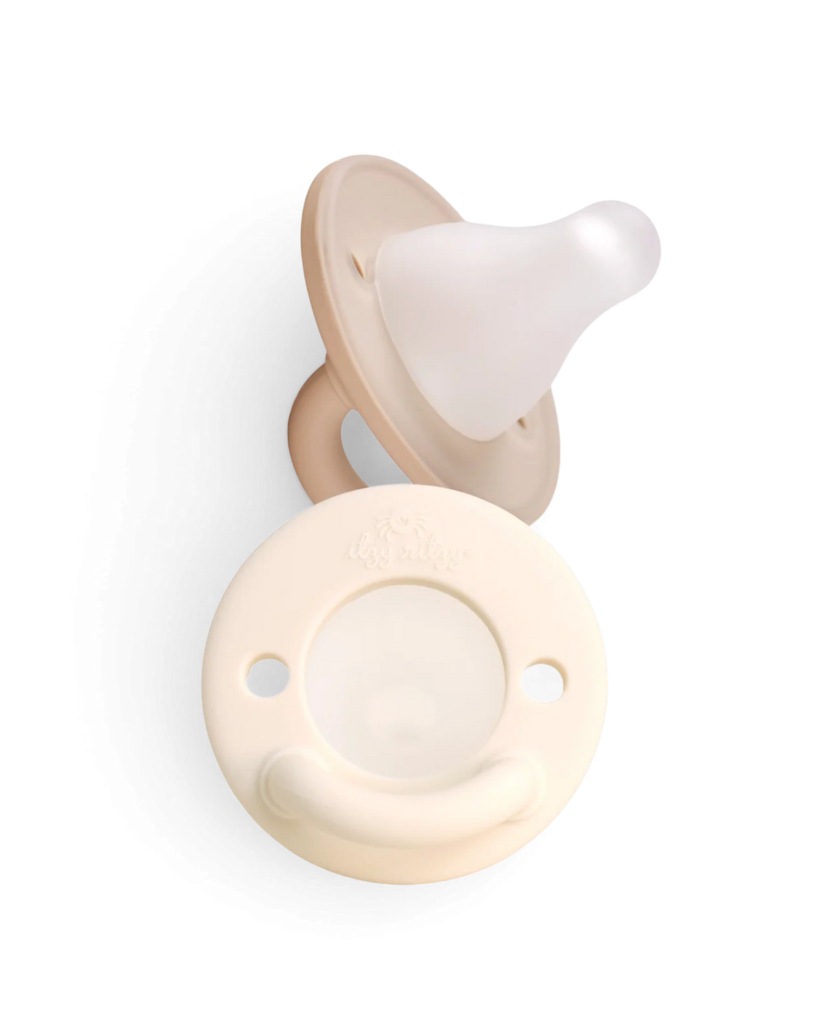 Breastlike Silicone Pacifiers for Babies 0-6 Months, 2-Pack with Translucent Nipples for Latch Visibility