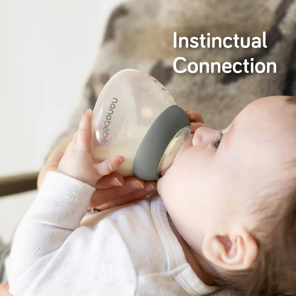 Breastmilk Bottle Starter Set with Four 5 oz Stackable Bottles and a Non-Electric Warming Bowl