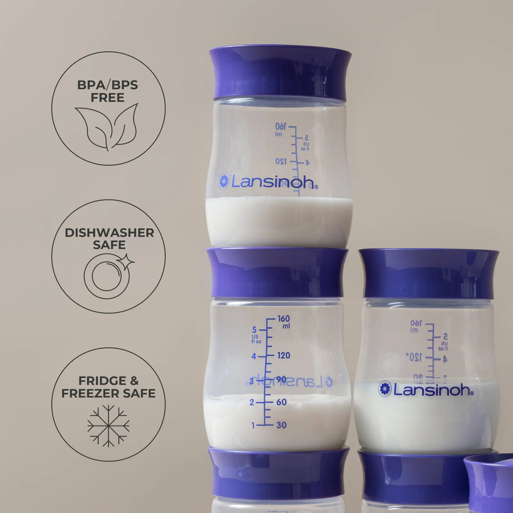 Breastmilk Storage Bottles in a 4-Pack of 5 oz Wide-Neck Bottles