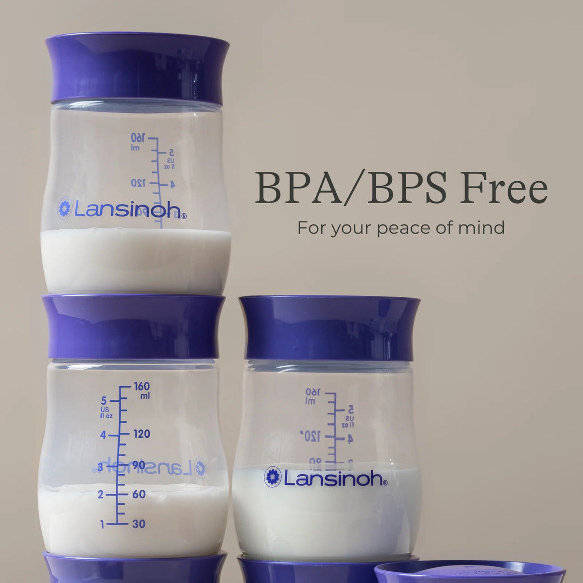 Breastmilk Storage Bottles in a 4-Pack of 5 oz Wide-Neck Bottles