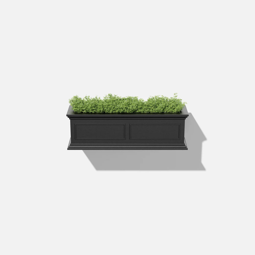 Brixton Railing Planter for Windows and Balconies, Modern Geometric Design in Black, Gray, or White — black / one pack