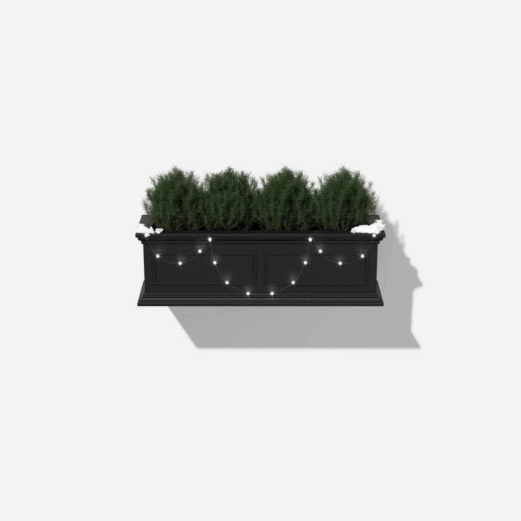 Brixton Railing Planter for Windows and Balconies, Modern Geometric Design in Black, Gray, or White