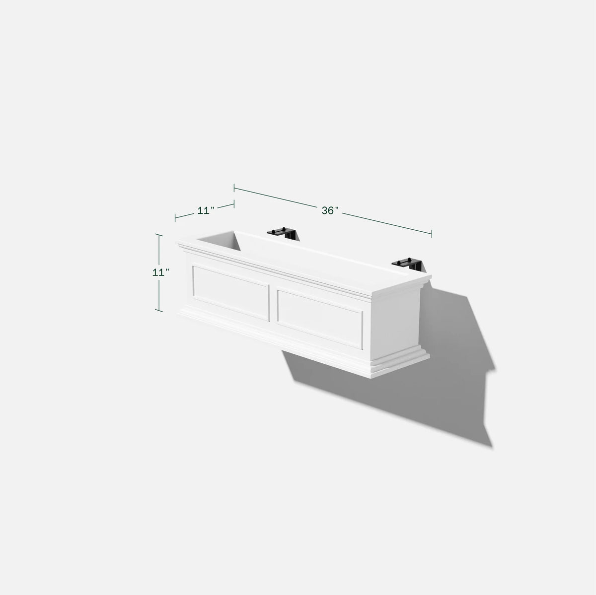 Brixton Railing Planter for Windows and Balconies, Modern Geometric Design in Black, Gray, or White