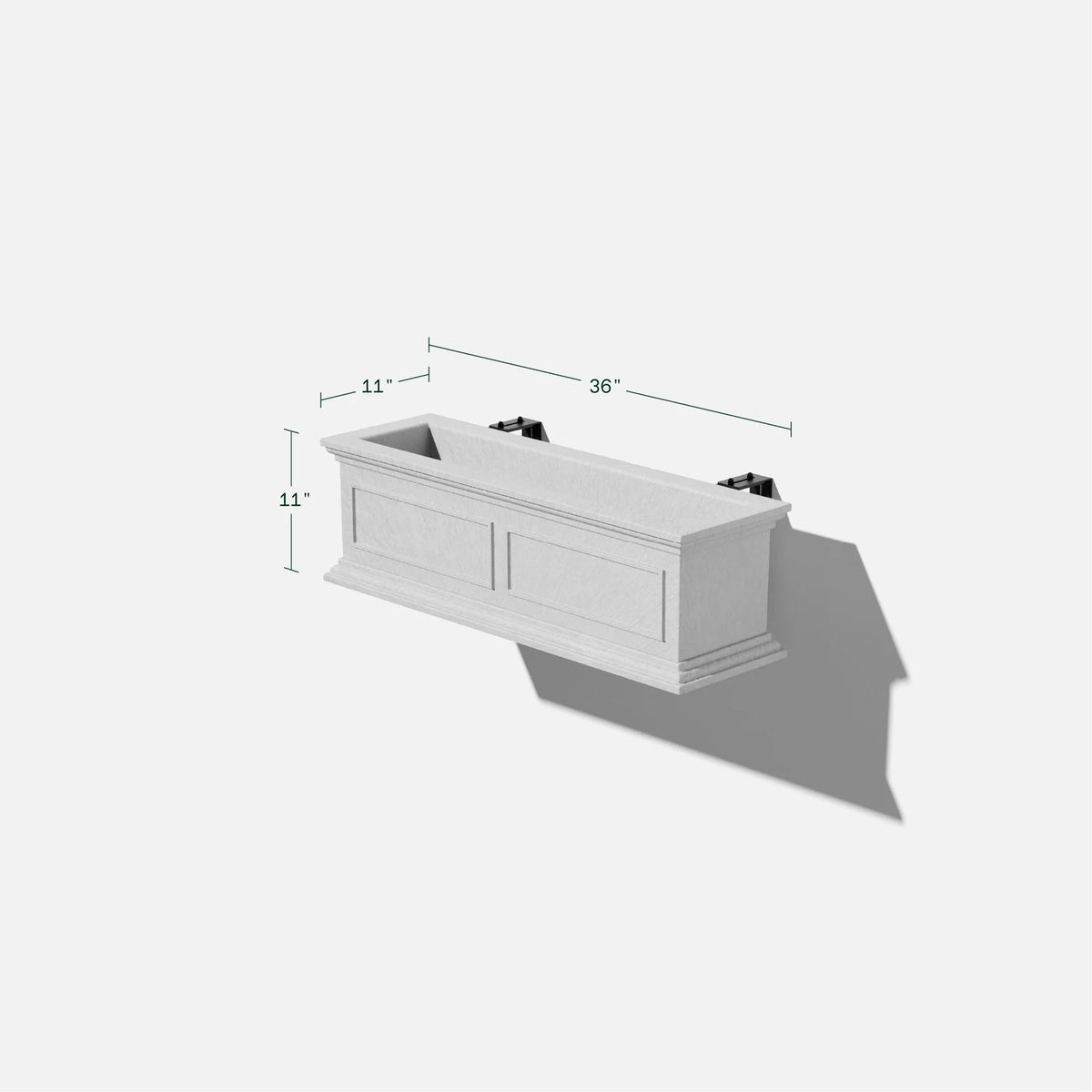 Brixton Railing Planter for Windows and Balconies, Modern Geometric Design in Black, Gray, or White