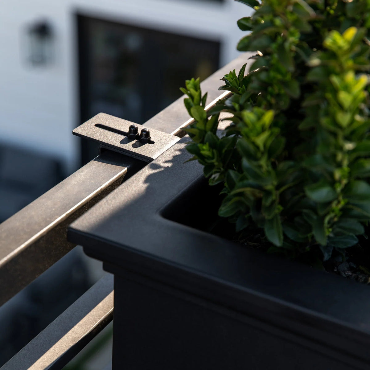 Brixton Railing Planter for Windows and Balconies, Modern Geometric Design in Black, Gray, or White