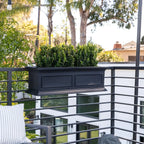 Brixton Railing Planter for Windows and Balconies, Modern Geometric Design in Black, Gray, or White