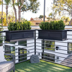 Brixton Railing Planter for Windows and Balconies, Modern Geometric Design in Black, Gray, or White
