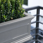 Brixton Railing Planter for Windows and Balconies, Modern Geometric Design in Black, Gray, or White
