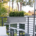 Brixton Railing Planter for Windows and Balconies, Modern Geometric Design in Black, Gray, or White