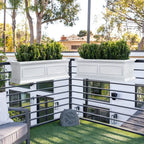 Brixton Railing Planter for Windows and Balconies, Modern Geometric Design in Black, Gray, or White