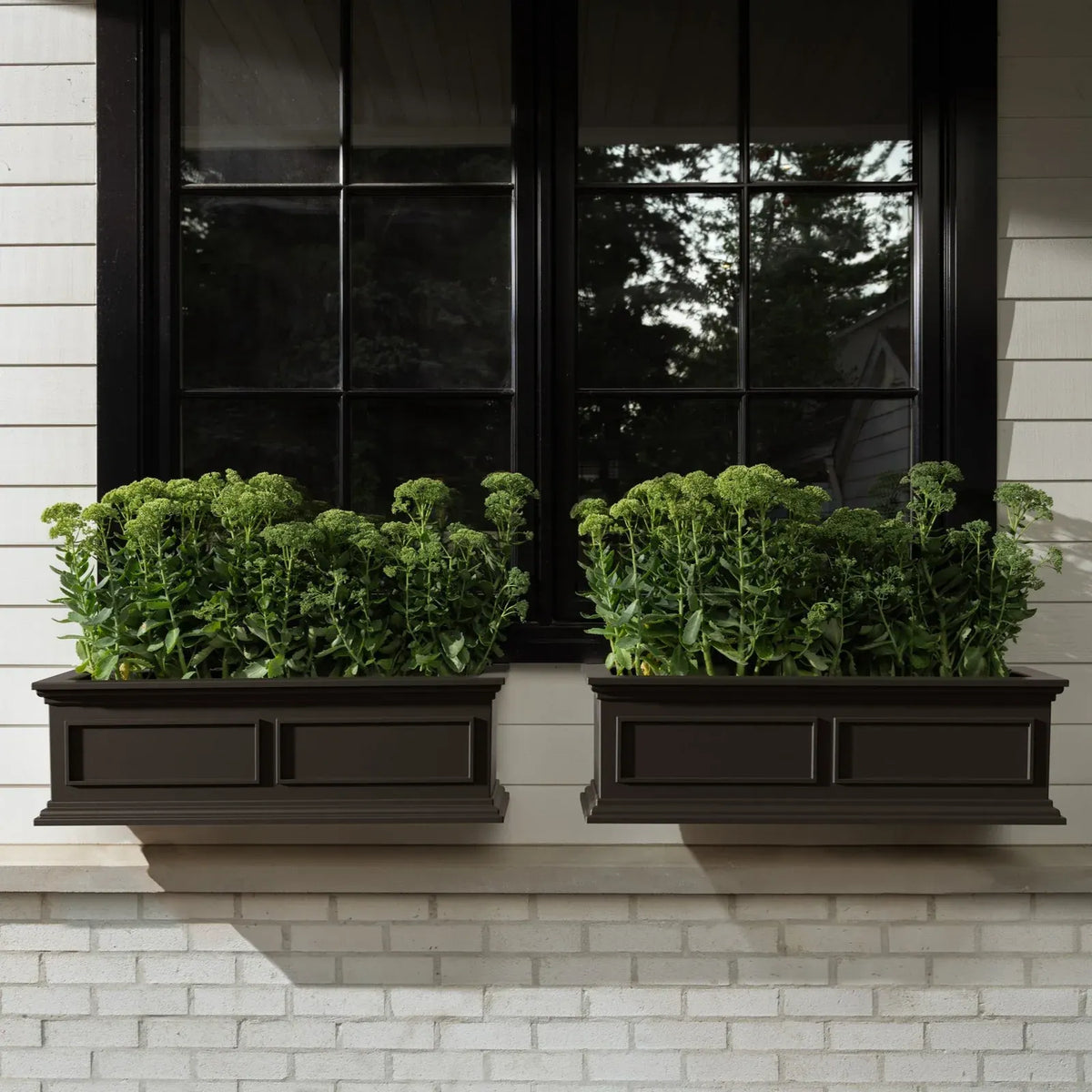 Brixton Railing Planter for Windows and Balconies, Modern Geometric Design in Black, Gray, or White