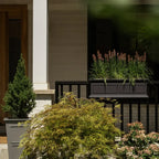 Brixton Railing Planter for Windows and Balconies, Modern Geometric Design in Black, Gray, or White