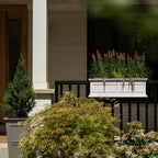 Brixton Railing Planter for Windows and Balconies, Modern Geometric Design in Black, Gray, or White
