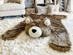 Brown Bear Nursery Rug in Plush Faux Fur