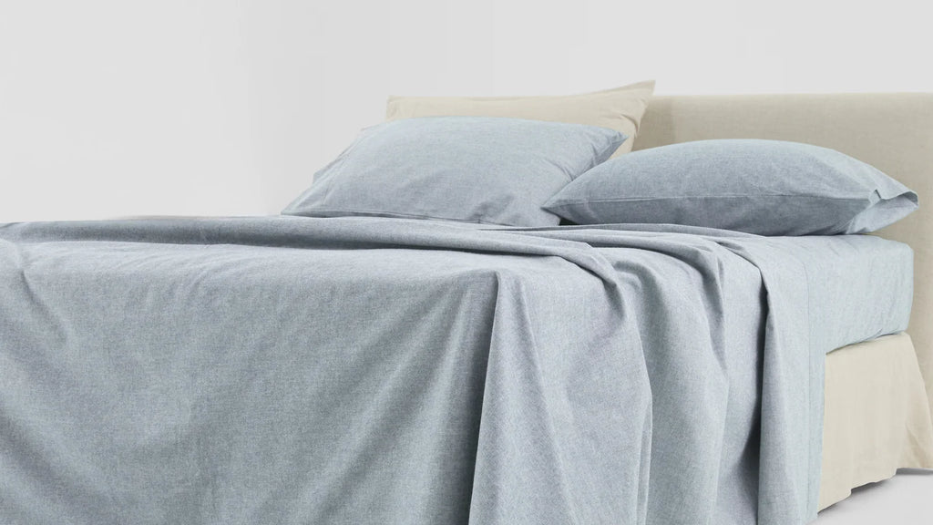 Brushed Cotton Flannel Fitted Sheet in Multiple Bedding Sizes and Calm Bedroom Colours · 100% brushed cotton flannel